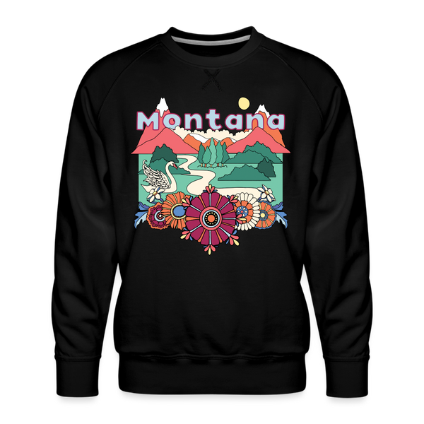 Premium Montana Sweatshirt - Retro Boho Premium Men's Montana Sweatshirt - black