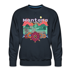 Premium Montana Sweatshirt - Retro Boho Premium Men's Montana Sweatshirt - navy