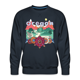 Premium Oregon Sweatshirt - Retro Boho Premium Men's Oregon Sweatshirt - navy