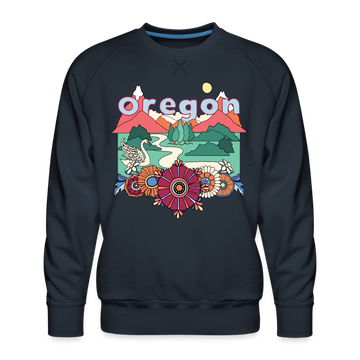 Premium Oregon Sweatshirt - Retro Boho Premium Men's Oregon Sweatshirt - navy