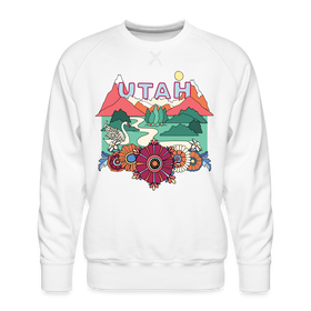 Premium Utah Sweatshirt - Retro Boho Premium Men's Utah Sweatshirt - white