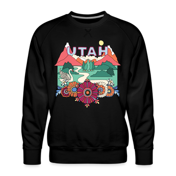 Premium Utah Sweatshirt - Retro Boho Premium Men's Utah Sweatshirt - black