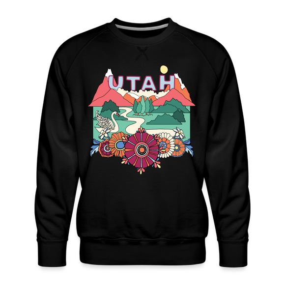 Premium Utah Sweatshirt - Retro Boho Premium Men's Utah Sweatshirt - black