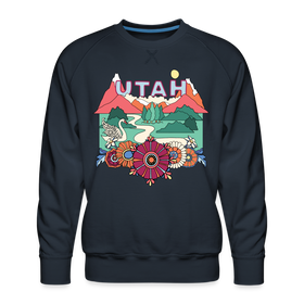 Premium Utah Sweatshirt - Retro Boho Premium Men's Utah Sweatshirt - navy