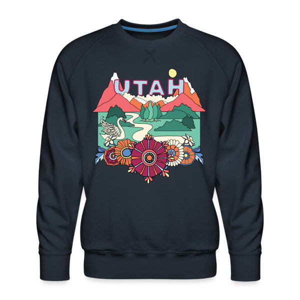 Premium Utah Sweatshirt - Retro Boho Premium Men's Utah Sweatshirt - navy