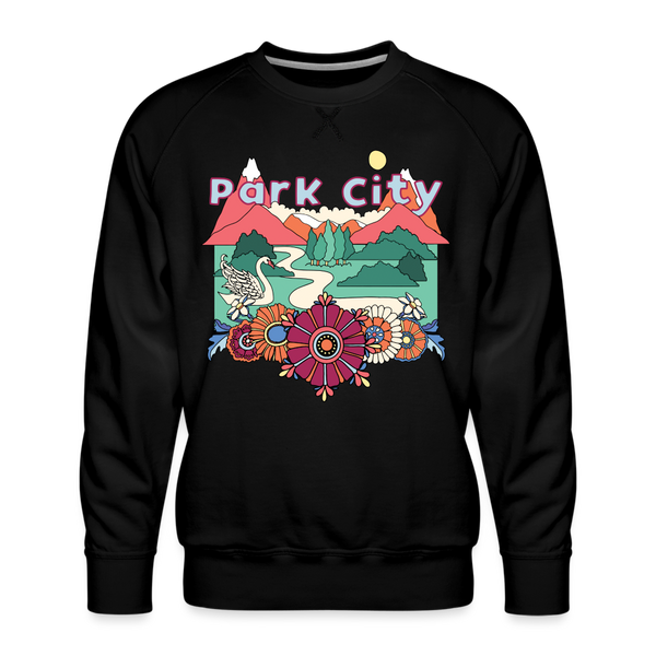 Premium Park City, Utah Sweatshirt - Retro Boho Premium Men's Park City Sweatshirt - black