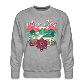 Premium Park City, Utah Sweatshirt - Retro Boho Premium Men's Park City Sweatshirt - heather grey