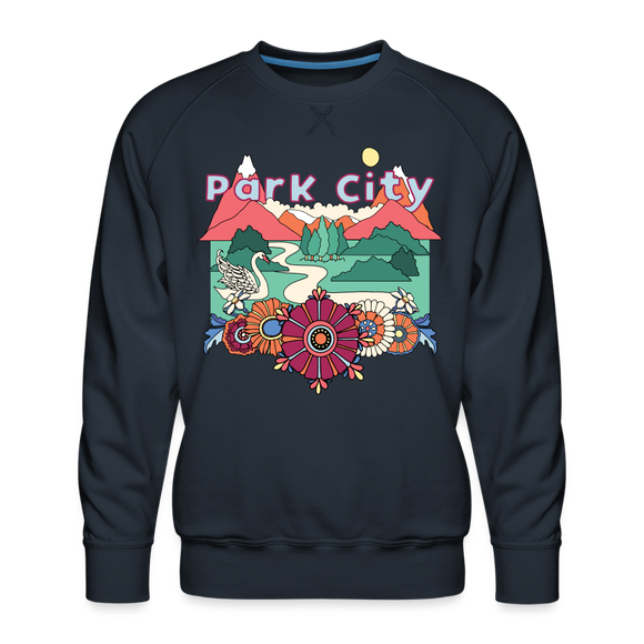 Premium Park City, Utah Sweatshirt - Retro Boho Premium Men's Park City Sweatshirt - navy