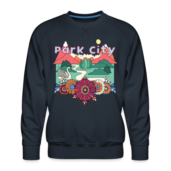 Premium Park City, Utah Sweatshirt - Retro Boho Premium Men's Park City Sweatshirt - navy