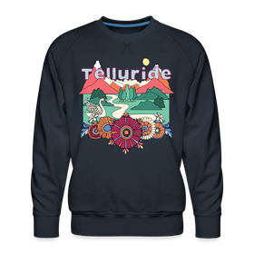 Premium Telluride, Colorado Sweatshirt - Retro Boho Premium Men's Telluride Sweatshirt - navy