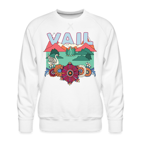 Premium Vail, Colorado Sweatshirt - Retro Boho Premium Men's Vail Sweatshirt - white
