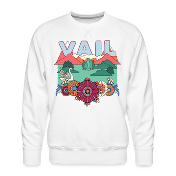Premium Vail, Colorado Sweatshirt - Retro Boho Premium Men's Vail Sweatshirt - white