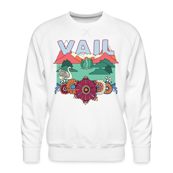 Premium Vail, Colorado Sweatshirt - Retro Boho Premium Men's Vail Sweatshirt - white