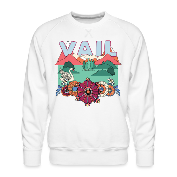 Premium Vail, Colorado Sweatshirt - Retro Boho Premium Men's Vail Sweatshirt - white