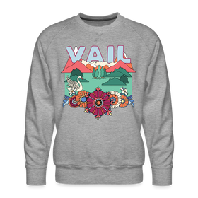 Premium Vail, Colorado Sweatshirt - Retro Boho Premium Men's Vail Sweatshirt - heather grey