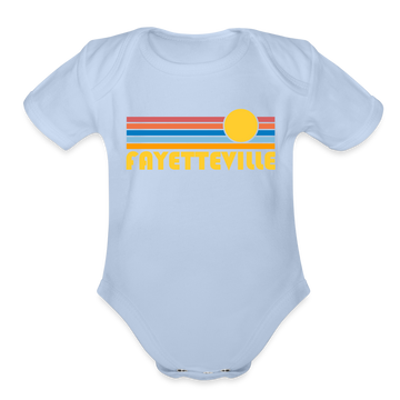 Organic Short Sleeve Baby Bodysuit - sky