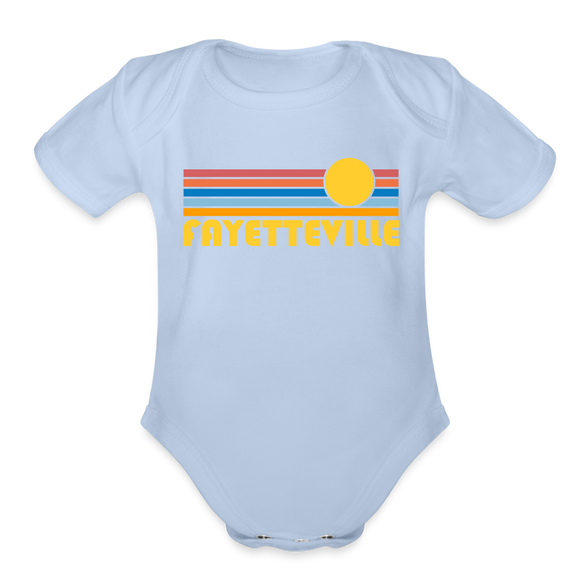 Organic Short Sleeve Baby Bodysuit - sky