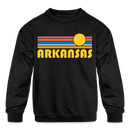 Arkansas - Youth Crewneck Sweatshirt - black