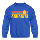 Arkansas - Youth Crewneck Sweatshirt - royal blue