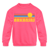 Arkansas - Youth Crewneck Sweatshirt - neon pink