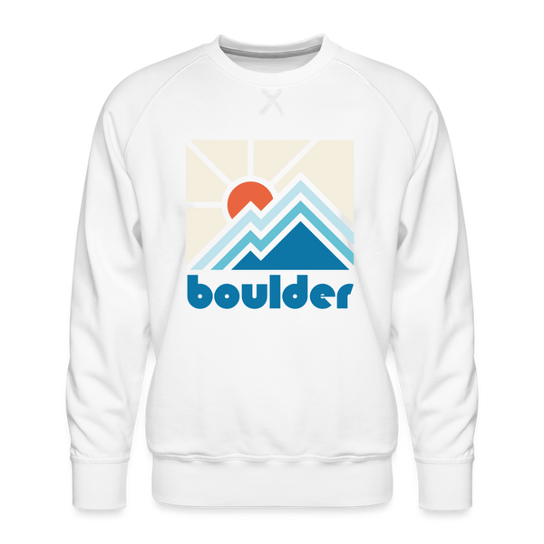 Premium Boulder, Colorado Sweatshirt - Min Mountain - white