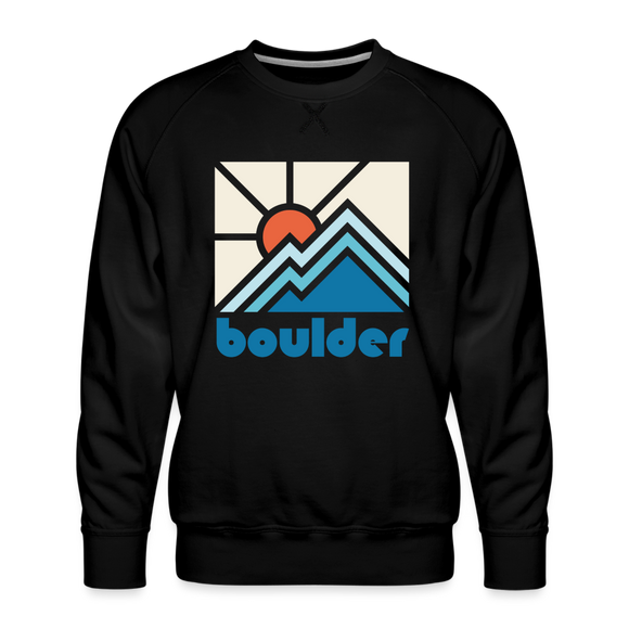 Premium Boulder, Colorado Sweatshirt - Min Mountain - black