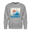 Premium Boulder, Colorado Sweatshirt - Min Mountain - heather grey