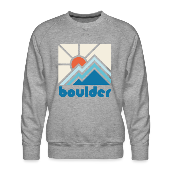 Premium Boulder, Colorado Sweatshirt - Min Mountain - heather grey