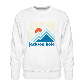 Premium Jackson Hole, Wyoming Sweatshirt - Min Mountain - white