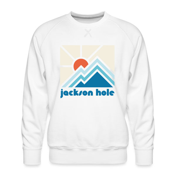 Premium Jackson Hole, Wyoming Sweatshirt - Min Mountain - white