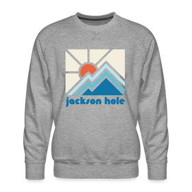 Premium Jackson Hole, Wyoming Sweatshirt - Min Mountain - heather grey