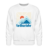 Premium Telluride, Colorado Sweatshirt - Min Mountain - white