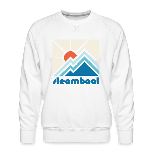 Premium Steamboat, Colorado Sweatshirt - Min Mountain - white