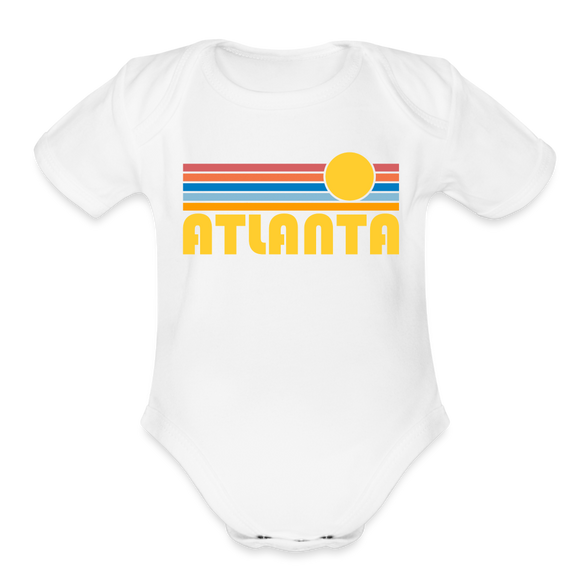 Atlanta, Georgia Baby Bodysuit Retro Sun - white
