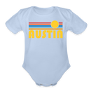 Austin, Texas Baby Bodysuit Retro Sun - sky