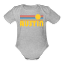 Austin, Texas Baby Bodysuit Retro Sun - heather grey