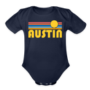 Austin, Texas Baby Bodysuit Retro Sun - dark navy