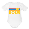 Boise, Idaho Baby Bodysuit Retro Sun - white