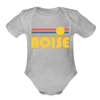 Boise, Idaho Baby Bodysuit Retro Sun - heather grey