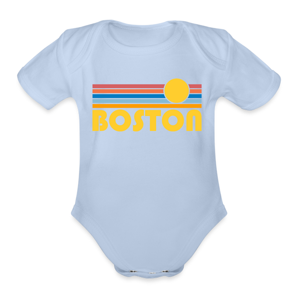Boston, Massachusetts Baby Bodysuit Retro Sun - sky