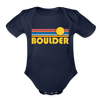 Boulder, Colorado Baby Bodysuit Retro Sun - dark navy