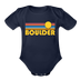 Boulder, Colorado Baby Bodysuit Retro Sun - dark navy
