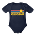 Chicago, Illinois Baby Bodysuit Retro Sun - dark navy