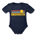 Brooklyn, New York Baby Bodysuit Retro Sun - dark navy