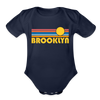 Brooklyn, New York Baby Bodysuit Retro Sun - dark navy
