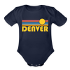 Denver, Colorado Baby Bodysuit Retro Sun - dark navy