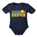 Denver, Colorado Baby Bodysuit Retro Sun - dark navy