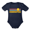 Charleston, South Carolina Baby Bodysuit Retro Sun - dark navy