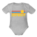 Detroit, Michigan Baby Bodysuit Retro Sun - heather grey