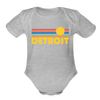 Detroit, Michigan Baby Bodysuit Retro Sun - heather grey